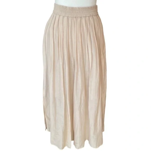 Marella monochrome wide leg cropped skirt pants lightweight sand color